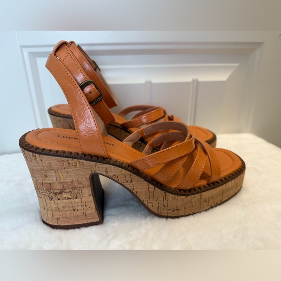 Lucky Brand Taiza Platform Brown/Cork Heels. Sz 7 New! - Picture 4 of 7